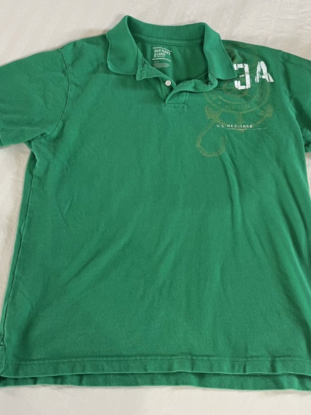 Old Navy Green Mens Large (L) Short Sleeve Classic Polo Shirt